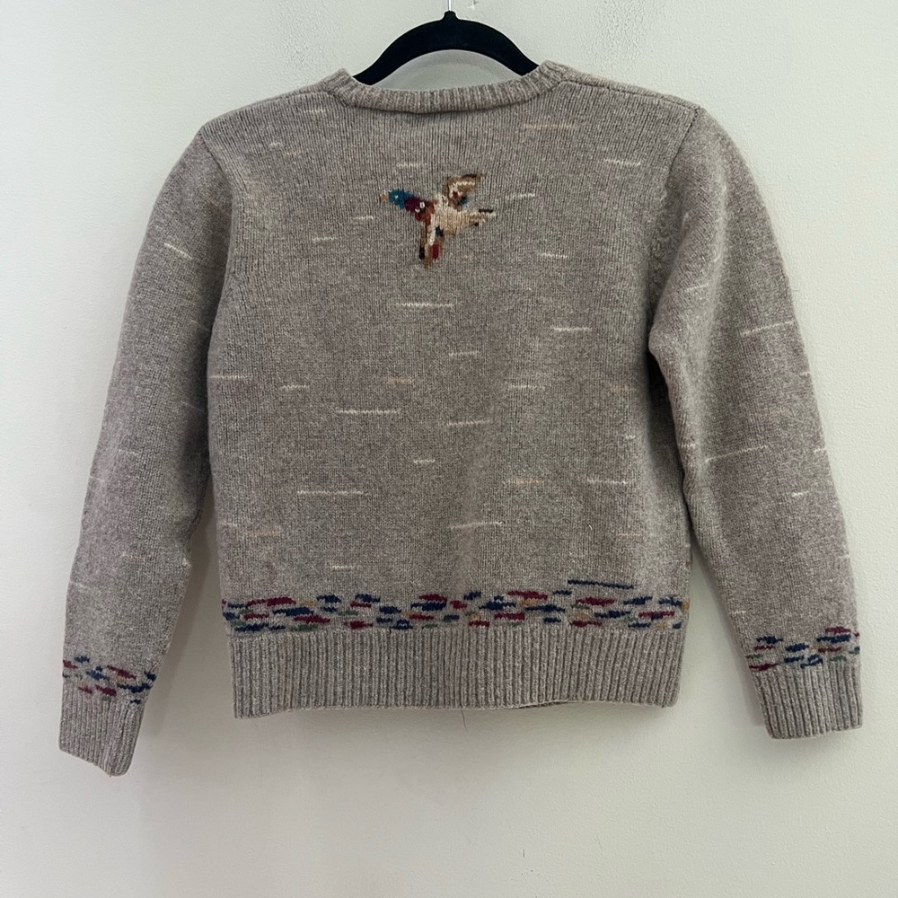 Lauren Ralph Lauren Taupe & Multicolor Embroidered Duck Cardigan - Picture 8 of 11